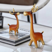 萌趣可爱长颈鹿摆件卧室儿童房书房电视柜纯铜工艺品家居软装饰品