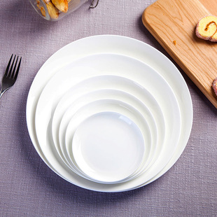 纯白骨瓷盘子景德镇陶瓷餐具，西餐盘盘菜，盘凉菜碟大号盘牛排餐具盘