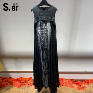 【合一】不退不换--原创设计女装刷金亚麻连衣裙HYL3344