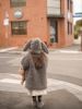 史豌豆童装女童兔耳朵夹棉外套秋冬2023洋气宝宝时髦保暖上衣