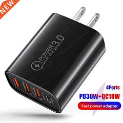 48W Fast Phone Charger Quick Charge 3.0 4.0 PD 30W Wall Mob