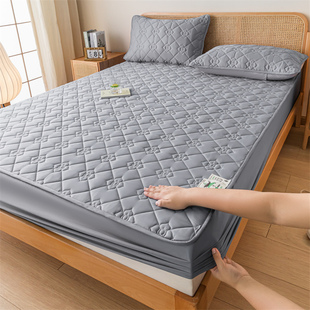 夹棉加厚床笠单件床罩加棉席梦思床垫保护套床套床单1.8防滑固定