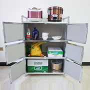 加长拉丝不锈钢储物柜厨房，置物柜橱柜简易碗柜经济型铝合金柜子