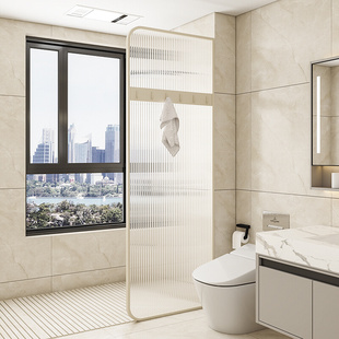 定制玻璃屏风卫生间淋浴房浴室干湿分离卫浴厕所浴屏洗手台隔断墙