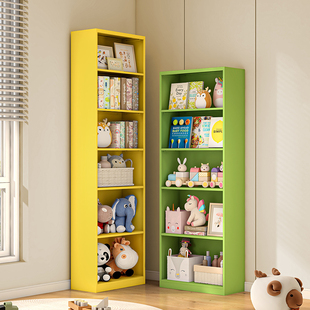 儿童书架置物架大容量玩具收纳架家用落地多层彩色绘本书柜储物柜