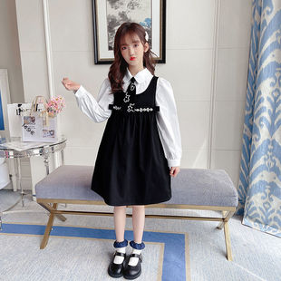 女童春秋套装裙2022儿童洋气公主裙学生潮大童韩版衬衫两件套