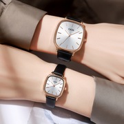 复古简约韩版长方形一对情侣皮带，手表女士时尚石英真皮国产腕表