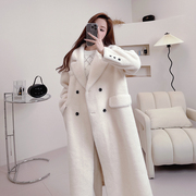 海宁颗粒绒羊羔毛长款外套女冬季韩版高级感显瘦皮毛一体大衣