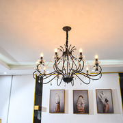 美式水晶吊灯客厅卧室餐厅灯简约轻奢婚庆服装店个性黑色铁艺灯具