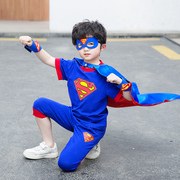 超人衣服儿童夏装套装男童蜘蛛侠环保时装走秀六一幼儿园演出服装