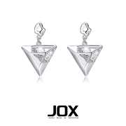 JOX镂空三角形珍珠吊坠耳环女轻奢高级感气质时尚百搭小巧耳钉坠