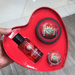 thebodyshop美体小铺草莓套装旅行套身体霜礼盒玫瑰