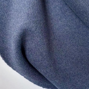 秋冬灰蓝色双面羊绒，面料加厚欧美高端羊绒，大衣外套布料