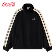coca-cola可口可乐外套，男2024春秋季条纹，衣服潮牌情侣夹克