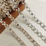 diy服饰配件水钻锆石小珍珠珠，手工圈圈链，手链项链耳饰品金色材料