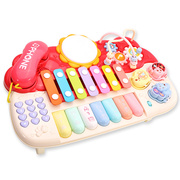 高档婴儿多功能益智儿童乐器八音手敲琴玩具6个月1宝宝二合一2岁3