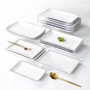 烤肉火锅配菜凉菜盘子白色仿瓷菜盘塑料碟子商用餐厅饭店密胺餐盘
