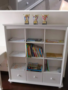 白色实木书柜储物柜展示收纳柜韩式田园现代儿童落地书橱靠墙书架