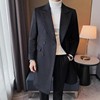 冬季羊毛妮子大衣男中长款高级感韩国加厚风衣帅气青年双排扣外套