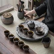粗陶复古茶具套装陶瓷，功夫茶具套装家用简约办公茶壶茶杯茶盘盖碗
