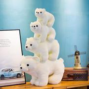 可爱仿真北极熊公仔小白熊，布娃娃玩偶毛绒，玩具抱枕女生儿童日礼物