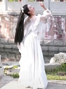 古典舞水镜舞蹈表演服白色民族舞飘逸仙女，古装汉元素纱衣女演出服