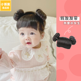 婴儿假发头饰周岁百天搞笑头饰，刘海造型婴幼儿配饰，小孩女宝宝发带