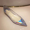！水钻透明平底鞋女尖头仙女风水晶鞋满天星银色单鞋婚鞋
