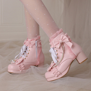 女童马丁靴可爱儿童鞋子秋冬表演出小女孩公主鞋白色大童高跟短靴