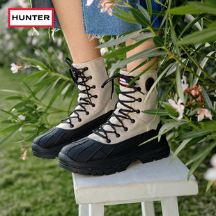 hunter女鞋女士探索系列，沙漠靴女靴高帮，靴登山鞋马丁靴女