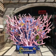 仿真粉色珊瑚树鱼缸水族造景摆件，海螺贝壳海星装饰品摆件树脂道具
