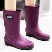 中筒时尚防水鞋保暖雨鞋雨靴女冬季高筒防滑套鞋成人工作胶鞋水靴