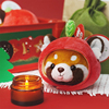 波普自然小熊猫苹果毛绒，公仔玩具圣诞新年春节礼物，挂件可拆卸玩偶