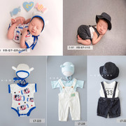 新生儿摄影服装影楼男童婴儿宝宝拍照衣服月子照相道具满月照服饰