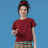 短款t恤女夏韩版宽松高腰设计感小众纯棉，小个子减龄短袖上衣