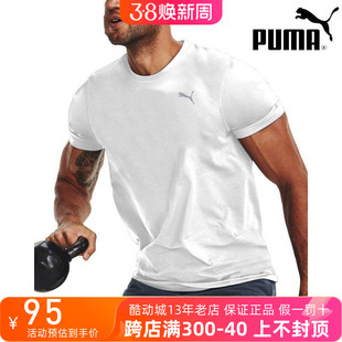 puma彪马男款t恤短袖运动上衣篮球，训练跑步健身服520759-02