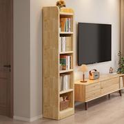 全实木书架落地置物架客厅家用多层展示架简易窄缝收纳柜子储物柜