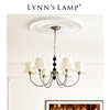 lynn's立意法式实木客厅大吊灯布艺卧室房间复古书，房主卧浪漫灯