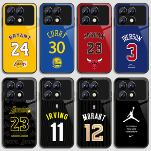 NBA乔丹科比球衣号手机壳适用于红米K70库里60至尊版艾弗50PRO詹姆斯40罗斯30s0欧文NOTE13杜兰特12TURBO/11t