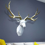 欧式鹿头壁饰墙面挂件，装饰品黑色白色，金色壁挂