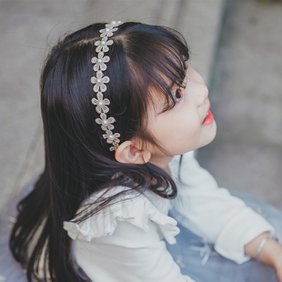 小仙女头箍儿童珍珠花朵，压发箍蕾丝花边甜美公主，发卡演出气质发饰
