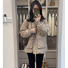 韩版时尚羽绒服女2023冬季潮流百搭棒球领纯色，白鸭绒(白鸭绒)保暖外套