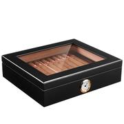钢琴漆雪茄收纳盒胡桃木便携古巴雪茄保湿木盒30支装雪茄盒