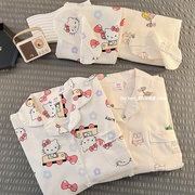 hellokitty睡衣女长袖纯棉，2023年春秋可爱少女日系家居服套装