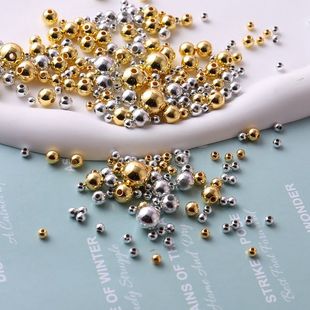 diy手工包包配件金色银色，仿珍珠4-12mm串珠，散珠子手缝隔珠材料