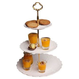 三层水果盘客厅家用蛋糕架子干果盘下午茶点心台双层点心盘甜品架