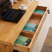 定制现代简约原木电脑桌全柏木办公桌写字台书桌实木桌子抽屉带锁