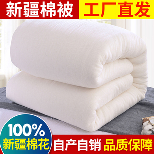 新疆棉被纯棉花被子，冬被加厚保暖全棉春秋，被芯棉絮床垫被褥子棉胎