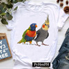 Cute Parrot Tshirt 超火可爱鹦鹉T恤女夏休闲情侣装亲子装短袖衫