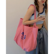 学生帆布包包女夏季2022潮时尚休闲托特包百搭大容量购物袋包